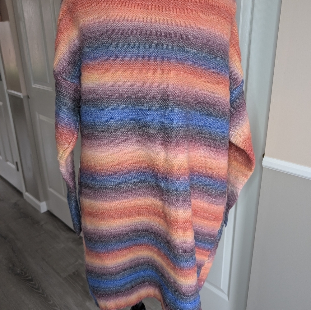 NWT Room 34 Cozy Gradient Open-Front Cardigan Sweater in Sunset Stripe - Picture 4 of 7